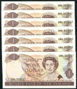 New Zealand - $1  - 7 Consecutive - Brash - ANA933681 - ANA933687 - Unc