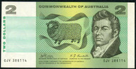 Australia - 1968 - $2 Paper Note GJV Prefix - Phillips / Randall - Unc