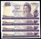 New Zealand - $2 Star Notes - 4 Consecutive - Hardie - 9Y2 869622* -625* Unc