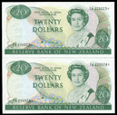New Zealand - $20 Star Note Pair - Hardie 'Type 2' - TA226023*-24* Unc
