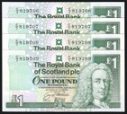 Scotland - One Pound - 4 Consecutive -  C/5 819706 - C/5 819709 - P351c - aUnc