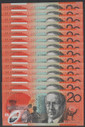 Australia - 2013 - $20 AA13 - 14 Consecutive Notes - First Prefix Run