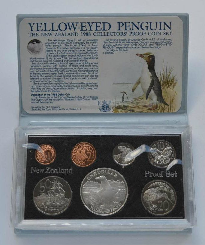 New Zealand - 1988 - Annual Proof Coin Set - Yellow Eyed