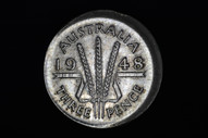 Australia - 1948 - Threepence - Error -Struck Off Centre - KM37a (OM-A2280)