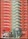 Australia - 1994 - $20 - 10 Consecutive Notes -  BM94000319-328 - 501a - Unc