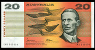 Australia - 1985 - $20 - Low/Gothic Serial Number - EKU000694 - MC192 - Unc