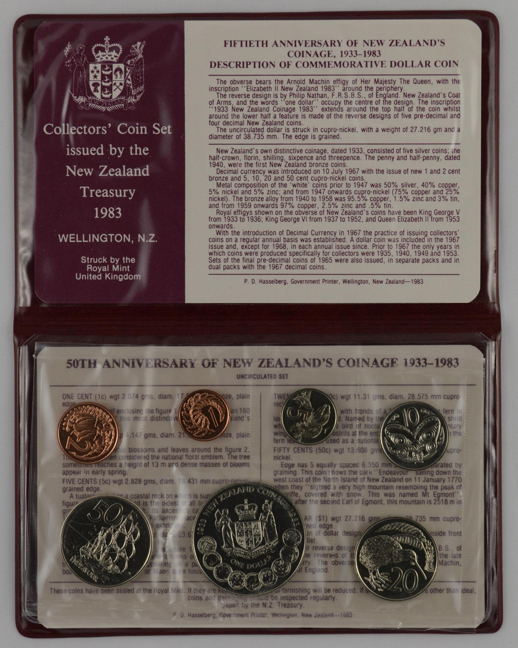 Details about   New Zealand Of Coinage Annual Uncirculated Coin Set 50th Anniversary 1983 