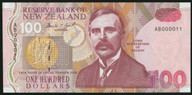 New Zealand - $100 - Brash - Second Prefix - Serial #11 - AB000011