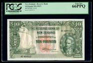 New Zealand - 10 Pounds - Final Prefix - Fleming - AS499512 - PCGS 66PPQ