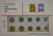 USSR - Russia - 1974 - Annual Uncirculated Coin Set - Hut PNC Cover