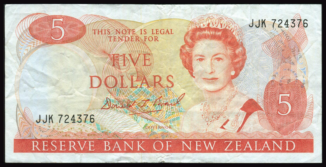 New Zealand - $5 Note - Brash - JJK724376 - Oceanic Mint