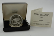 New Zealand - 1984 - Silver Dollar Proof Coin - Black Robin