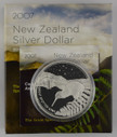 New Zealand - 2007 - Silver Dollar Proof Coin - Great Spotted Kiwi