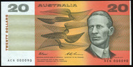 Australia - $20 - Fraser-Evans - Low Number - ACN000090 - Unc