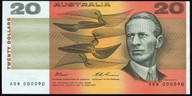 Australia - $20 - Fraser-Evans - Low Number - ADB000090 - Unc