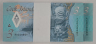 Cook Islands - 2021 - $3 - Bundle x100 Polymer Banknotes - AA Prefix - Unc