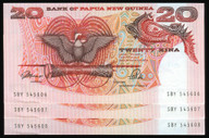 Papua New Guinea - 20 Kina - 3 Consecutive - SBY545606-08 - P10a - aUnc