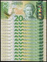 New Zealand - $20 Notes - Spencer - 13 Consecutive - AV18 142400 - 142412 - Uncirculated
