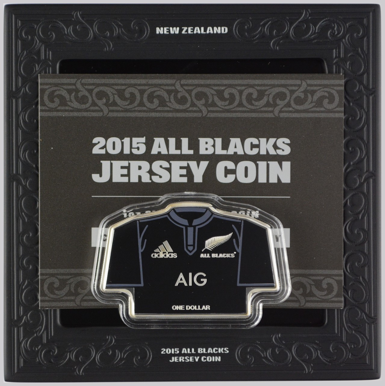 New Zealand - 2015 - Silver Dollar Proof Coin - All Blacks
