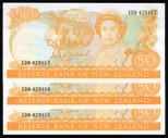 New Zealand - $50 - Brash - 3 Consecutive - XBN428463 - XBN428465 - aUnc