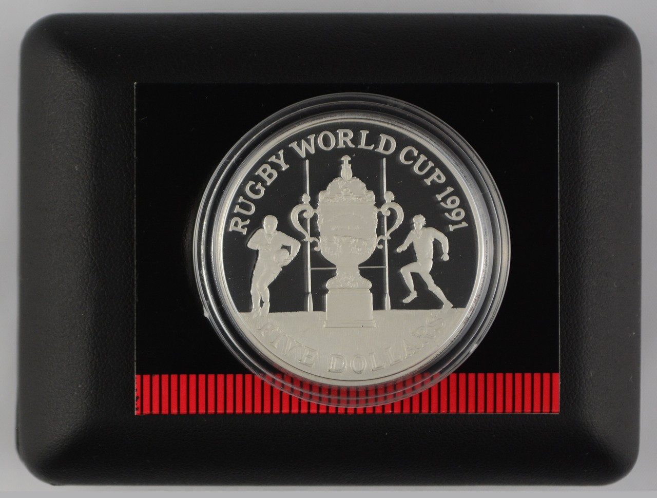 New Zealand - 1991 - Silver $5 Proof Coin - Rugby World Cup - Oceanic Mint