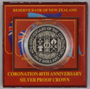 New Zealand - 1993 - Silver $5 Proof Coin - Coronation 40th Anniversary