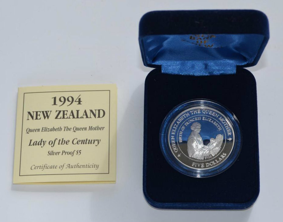New Zealand 1994 Silver 5 Proof Coin Queen Elizabeth The Queen