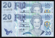 Fiji - 20 Dollars - Consecutive Pair - CP182579-CP182580 - P112a - Unc