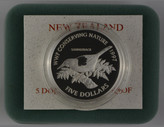 New Zealand - 1997 - Silver $5 Proof Coin - Saddleback [WWF]