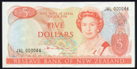 New Zealand - $5 - Hardie - Type 2 - Low Serial - JAL000044 - Unc