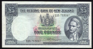New Zealand - 5 Pounds - Fleming - 11S 753097 - EF