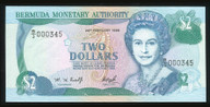 Bermuda - 2 Dollars - P40Aa - B/3 000345 - Low Serial - Unc