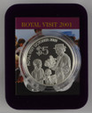 New Zealand - 2001 - Silver $5 Proof Coin - Royal Visit