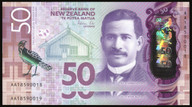 New Zealand - $50 - Orr - AA18 - First Prefix - Consecutive Pair - AA18 590018 - 590019 - Unc