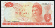 New Zealand - $5 Star Note - Hardie - 991 884915* - Fine