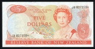 New Zealand - $5 Star Note - Russell - JA807959* - EF