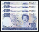 New Zealand - $10 - Russell - 4 Consecutive - NKH150131 - NKH150134 - Unc