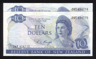 New Zealand - $10 - Knight - Consecutive Pair - 24Y 434774 - 24Y 434775
