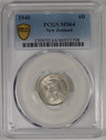 New Zealand - 1940 - Sixpence - KM8 - PCGS MS64