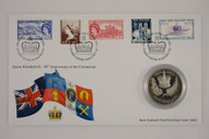 New Zealand - 2003 - $5 Silver Proof Coin & Stamp Cover - Queen Elizabeth II