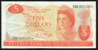 New Zealand - $5 - Knight - Star Note - 990 800199* - Fine