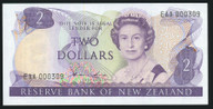 New Zealand - $2 - Hardie - Low Serial - First Prefix - EAA000309 - Unc