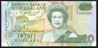 New Zealand - $20 - Brash - First Prefix - Low Serial - CY000090 - aUnc