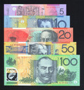 Australia - 1997 - AA Prefix - $5 $10 $20 $50 $100  - Matched Set 000177