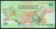 Cook Islands - $10 - First Prefix - AAA097977 - Unc