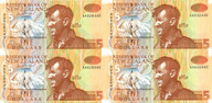New Zealand - 1992 - $5 Uncut Block Of 4 - Paper Notes - AA Prefix