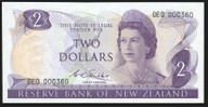 New Zealand - $2 - Wilks - Low First Prefix - 0E0 000360 - Unc