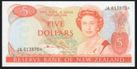 New Zealand - $5 - Hardie - Star Note - JA 613870* - aUnc