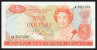 New Zealand - $5 - Russell - Star Note - JA 702740* - Unc