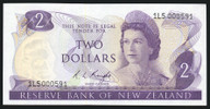 New Zealand - $2 - Knight - Low First Prefix - 1L5 000591 - Unc